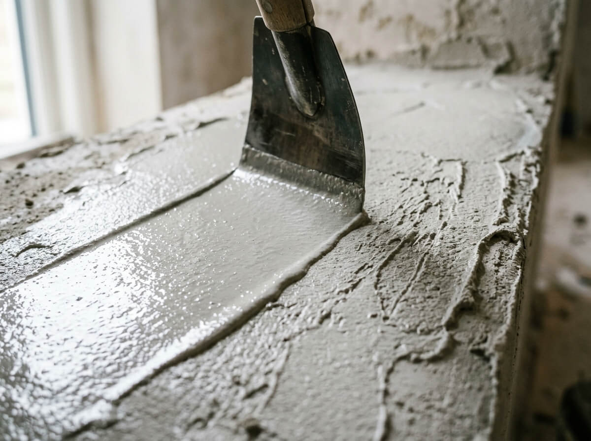 Detail afwerking stucwerk